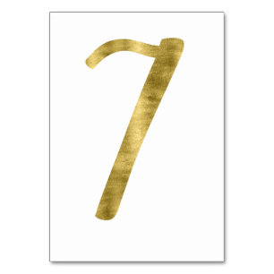 Tischnummern mit Goldfoileffekt Nummer 7