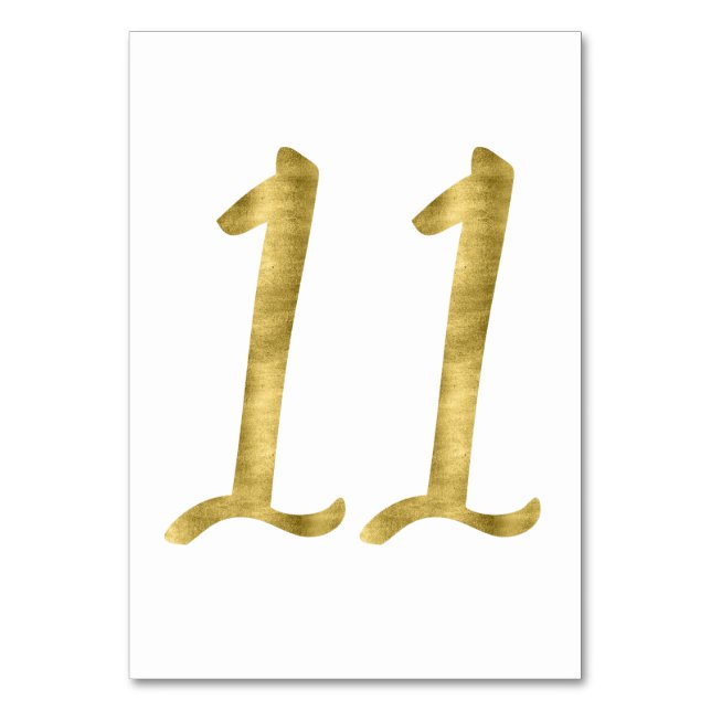 Tischnummern mit Goldumlaufeffekt Nummer 11 (Vorderseite)