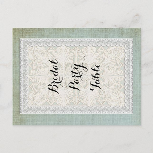 Tischnummern Rustikale Spitzen mit alter Vintager  (Vorderseite)