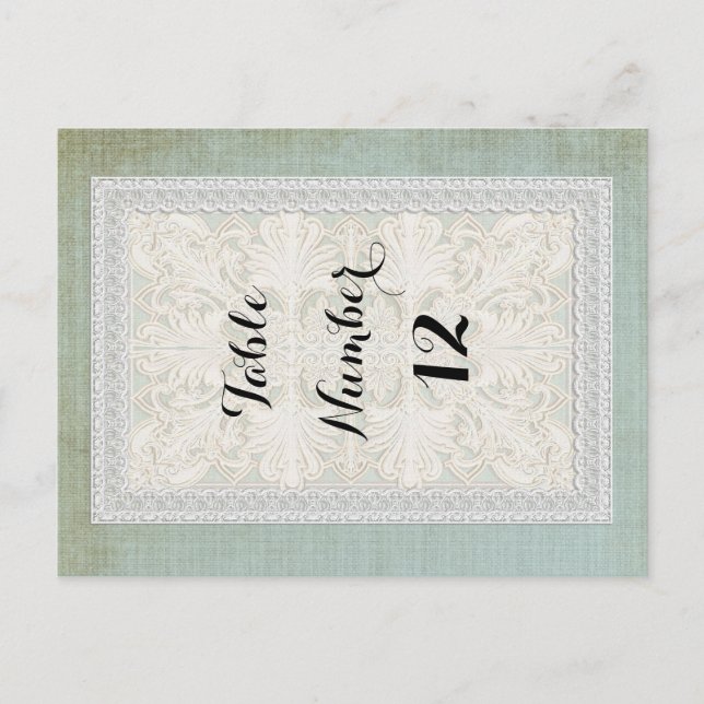 Tischnummern Rustikale Spitzen mit alter Vintager  (Vorderseite)