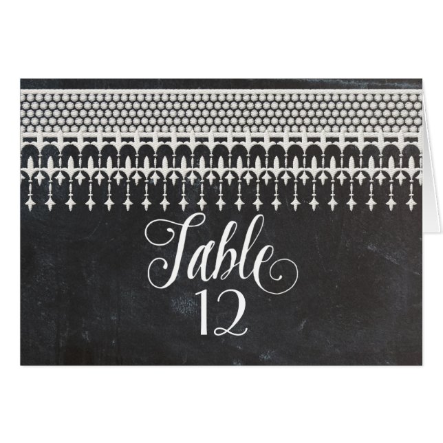 Tischnummern Rustikale Vintage Spitzentafel (Vorderseite (Horizontal))