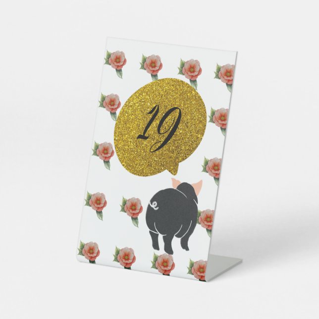 Tischnummern Sockelschild (Vorderseite)