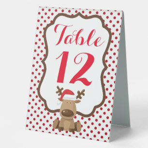 Tischnummern-Ständer Reindeer Weihnachten XMAS Pol Tischaufsteller