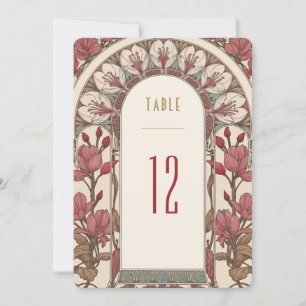 Tischnummern Vintage Art Nouveau Hochzeit