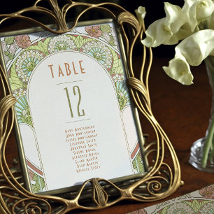 Tischnummern Vintage Jugendstil-Hochzeit