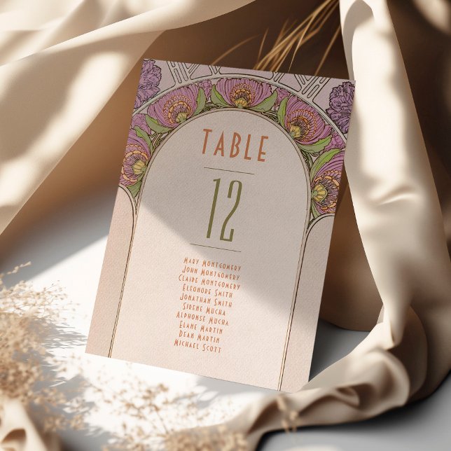 Tischnummern Vintage Jugendstil-Hochzeit (Von Creator hochgeladen)