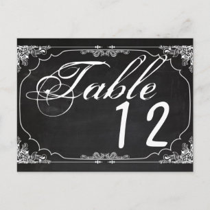 Tischnummernkarte Modern Schiefertafel Vintage Sie Postkarte