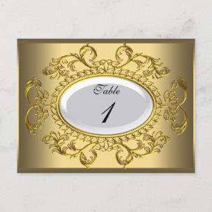 Tischnummernkarten Royal White Gold Postkarte