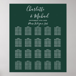 Tischordnung für die Emerald Green Signature Hochz Poster