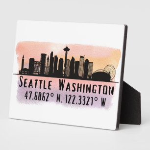 Tischplatte Seattle Skyline mit Längen- und Breite Fotoplatte