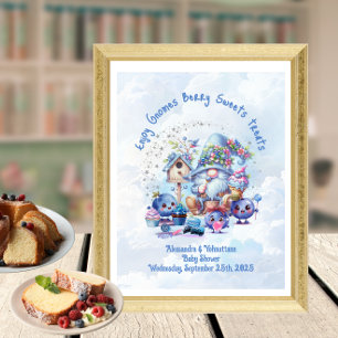 Tischschild Blaubeer-Gnom-Baby-Shower-Thema  Poster