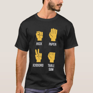 Tischschnitzereien mit Schere aus Papier mit Stick T-Shirt