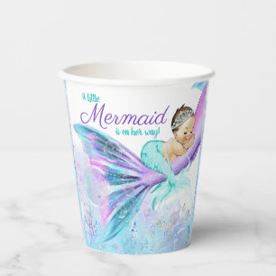 Tischsets Meerjungfrau Baby-Party aus Papier Pappbecher