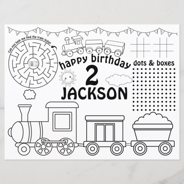 Tischsets zum Geburtstag des Zuges, Fahrtenblatt (Vorderseite)