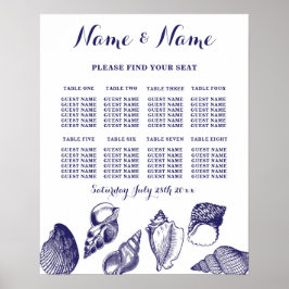 Tischstrand Hochzeitssitze 8 Sitzplätzen Plan Musc Poster