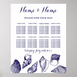 Tischstrand Hochzeitssitze 8 Sitzplätzen Plan Musc Poster