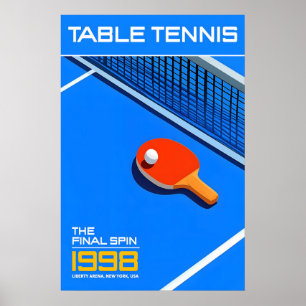 Tischtennis 1998 Finalplakat Retro-Sportkunst Poster