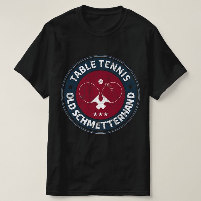 Tischtennis, alter Schmetterling, Design für Tisch T-Shirt (Design vorne)