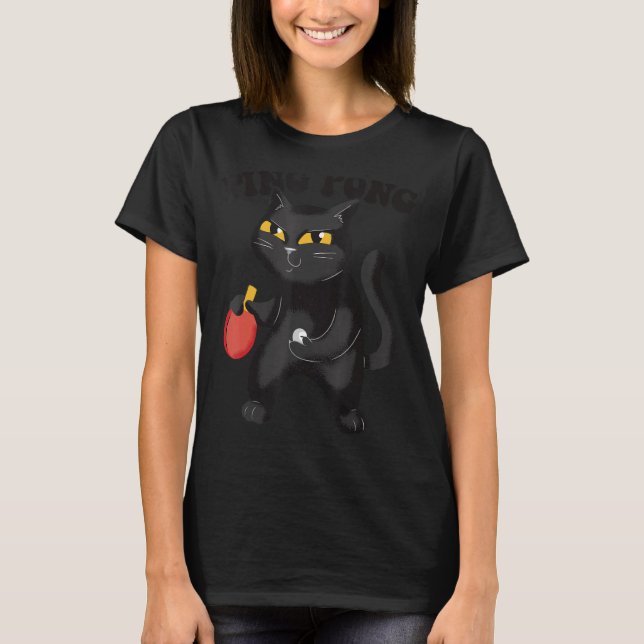 Tischtennis Cat Pingpong Outfit Cat Ping Pong T-Shirt (Vorderseite)