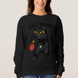 Tischtennis Cat Pong Pingpong Outfit Cat Ping Ping Sweatshirt
