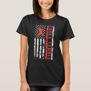 Tischtennis Cool American Flag Player T-Shirt