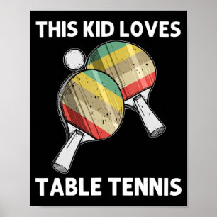 Tischtennis für Kinder Ping Pong Ball Tee Poster