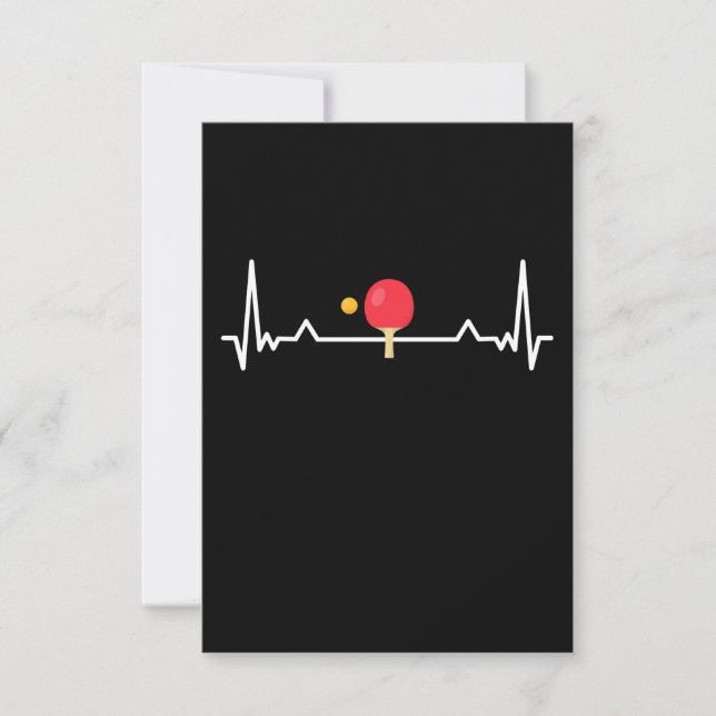Tischtennis Heartbeat Ping-Pong Whiff whaff Gift Dankeskarte (Vorderseite)