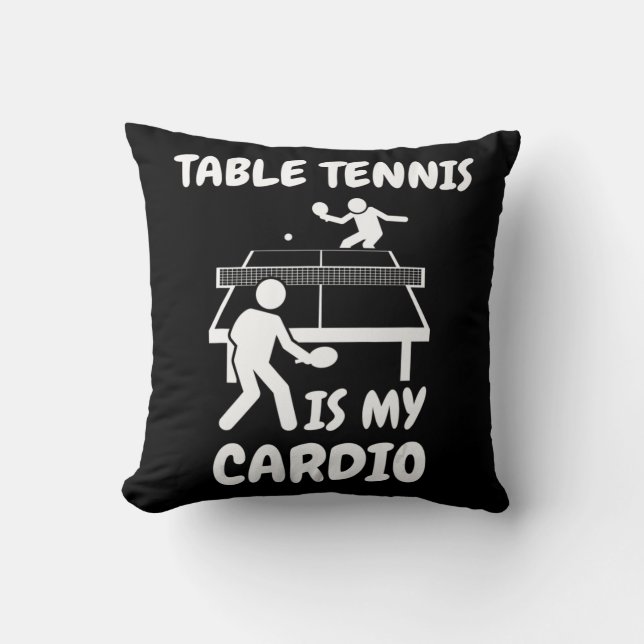Tischtennis ist mein Cardio Retro Tischtennis Kissen (Vorderseite)