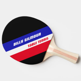 Tischtennis mit Namen und rot-blaue Streifen . coo Schläger