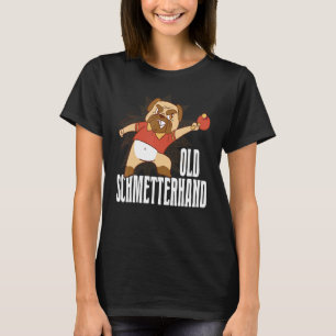 Tischtennis Old Schmetterhand Pingpong Outfit Dog T-Shirt