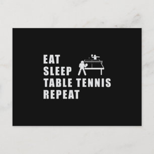 Tischtennis Paddle Ping Pong Wiederholung lustiges Postkarte
