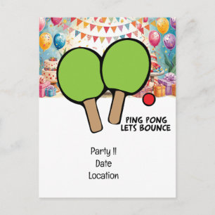 Tischtennis-Party-Einladung Postkarte