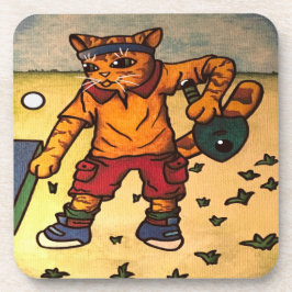 Tischtennis Ping-Pong Cat Getränkeuntersetzer