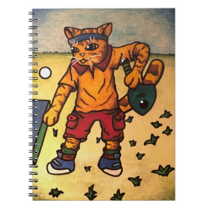 Tischtennis Ping-Pong Cat Notizblock