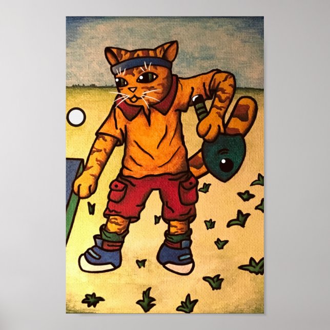 Tischtennis Ping-Pong Cat Poster (Vorne)