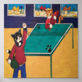 Tischtennis Ping Pong Cats Poster