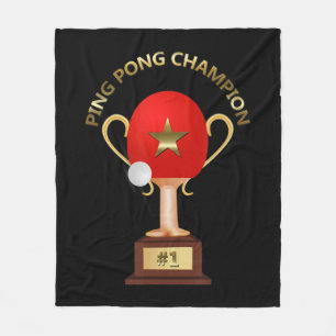 Tischtennis Ping Pong Champion Trophy Fleecedecke