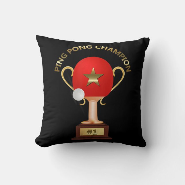 Tischtennis Ping Pong Champion Trophy Kissen (Vorderseite)