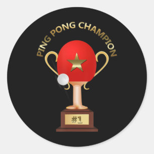 Tischtennis Ping Pong Champion Trophy Runder Aufkleber