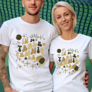 Tischtennis Ping-Pong-Eigener Text auf der Rücksei T-Shirt