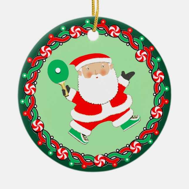 Tischtennis Ping-Pong-Geschenk Keramik Ornament (Vorne)