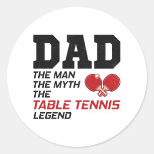 Tischtennis Ping Pong Paddle Players Runder Aufkleber