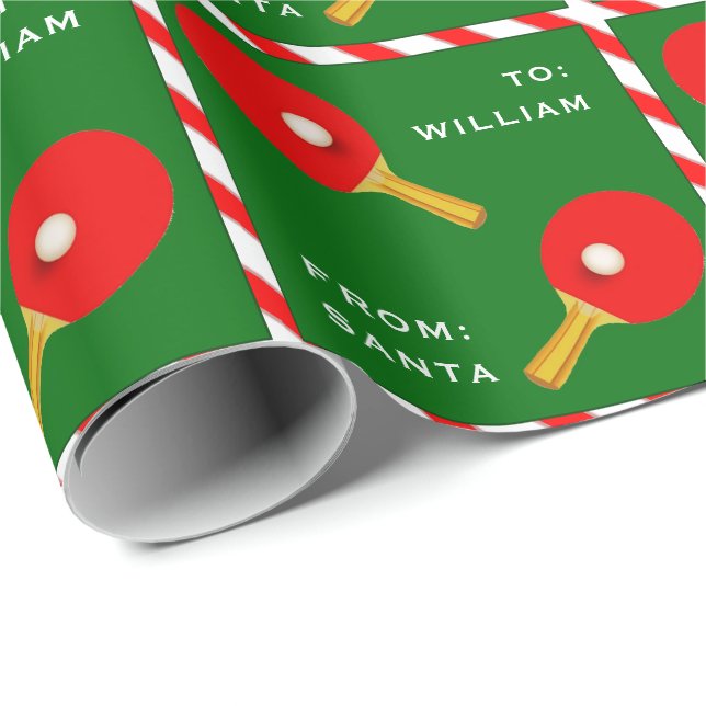 Tischtennis Ping-Pong-Player-Geschenk Geschenkpapier (Rolleneckpunkt)