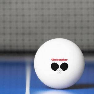 Tischtennis Ping Pong Thema monogrammierter Name P Tischtennisball