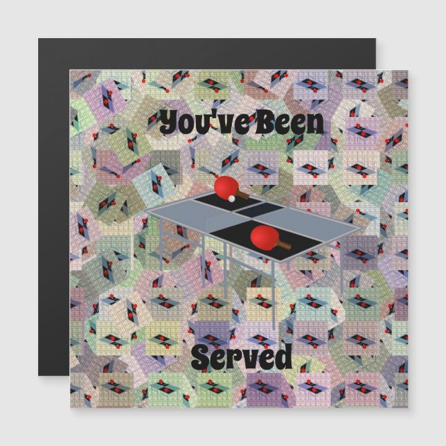 Tischtennis serviert, Magnetkarte (Vorne/Hinten)