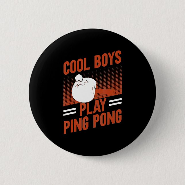 Tischtennis Sport Cool Boys Ping Pong Button (Vorderseite)