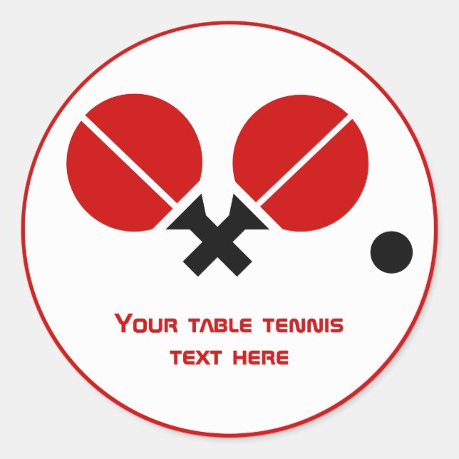 Tischtennis Tischtennis Tischtennisschläger und Ku Runder Aufkleber (Vorderseite)