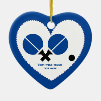 Tischtennis Tischtennisschläger und Ballblau Keramik Ornament