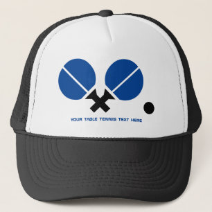 Tischtennis Tischtennisschläger und Ballblau Truckerkappe