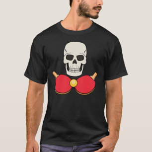 Tischtennis-Totenkopf-T-Shirt-Design für Männer T-Shirt